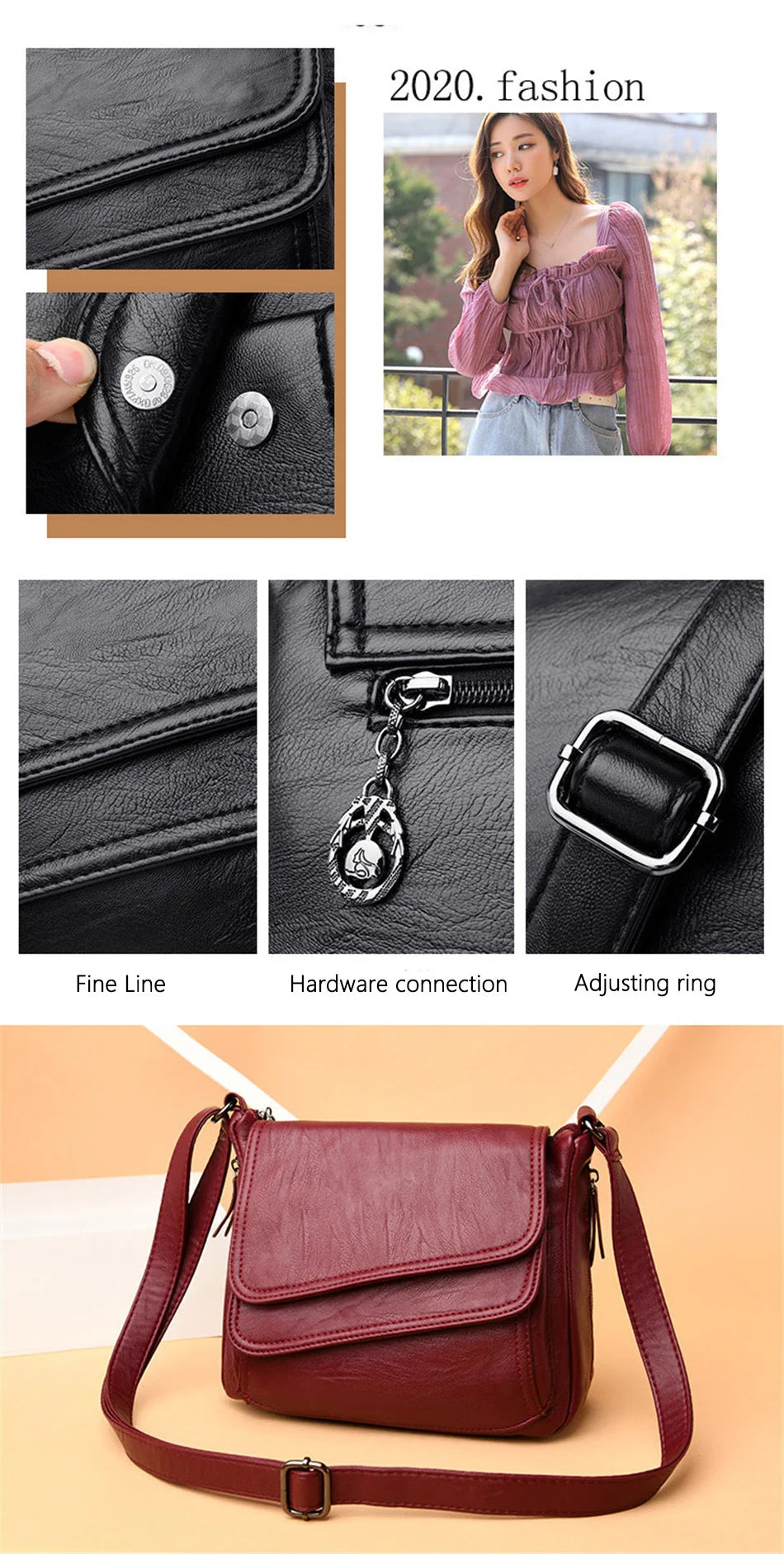 2023 Fashion Soft Leather Shoulder Bags Luxury Women Handbags Designer Brand Casual Crossbody Bags For Women Sac a Main Female