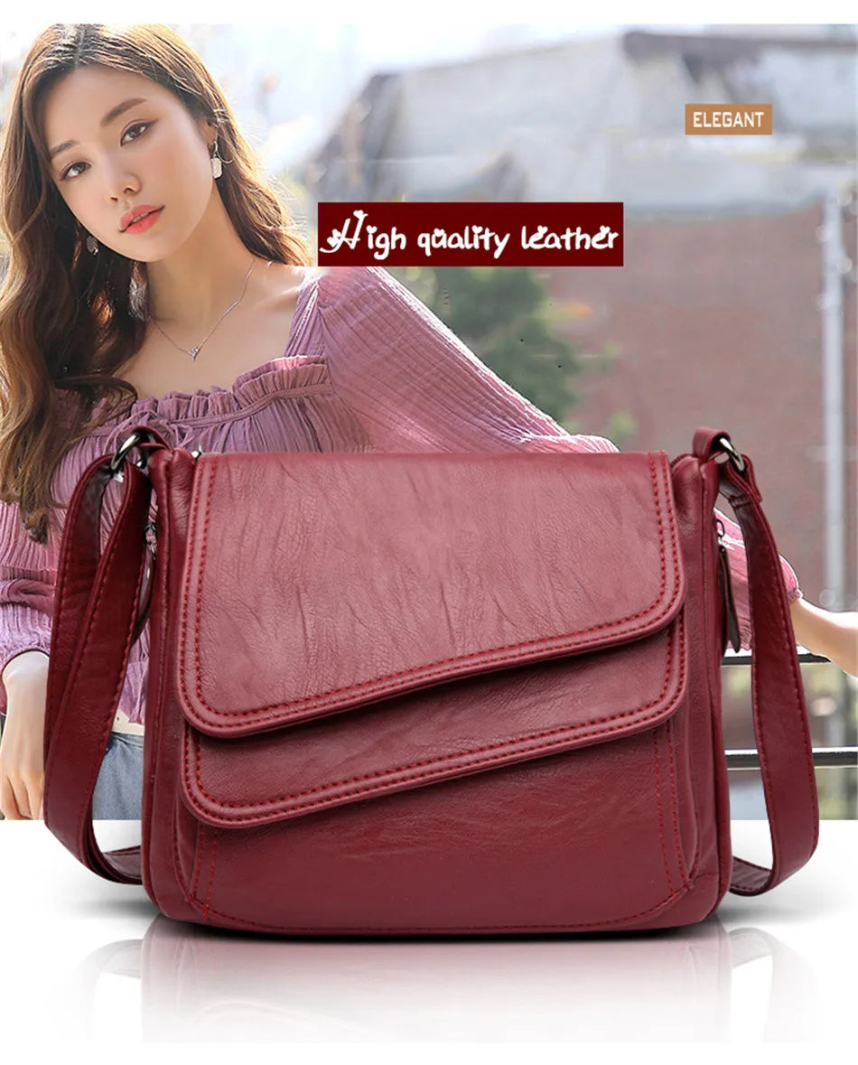 2023 Fashion Soft Leather Shoulder Bags Luxury Women Handbags Designer Brand Casual Crossbody Bags For Women Sac a Main Female