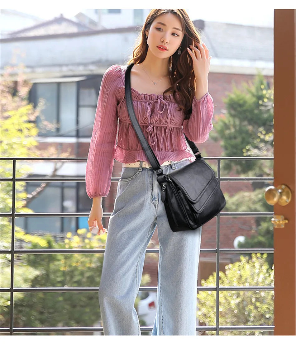 2023 Fashion Soft Leather Shoulder Bags Luxury Women Handbags Designer Brand Casual Crossbody Bags For Women Sac a Main Female