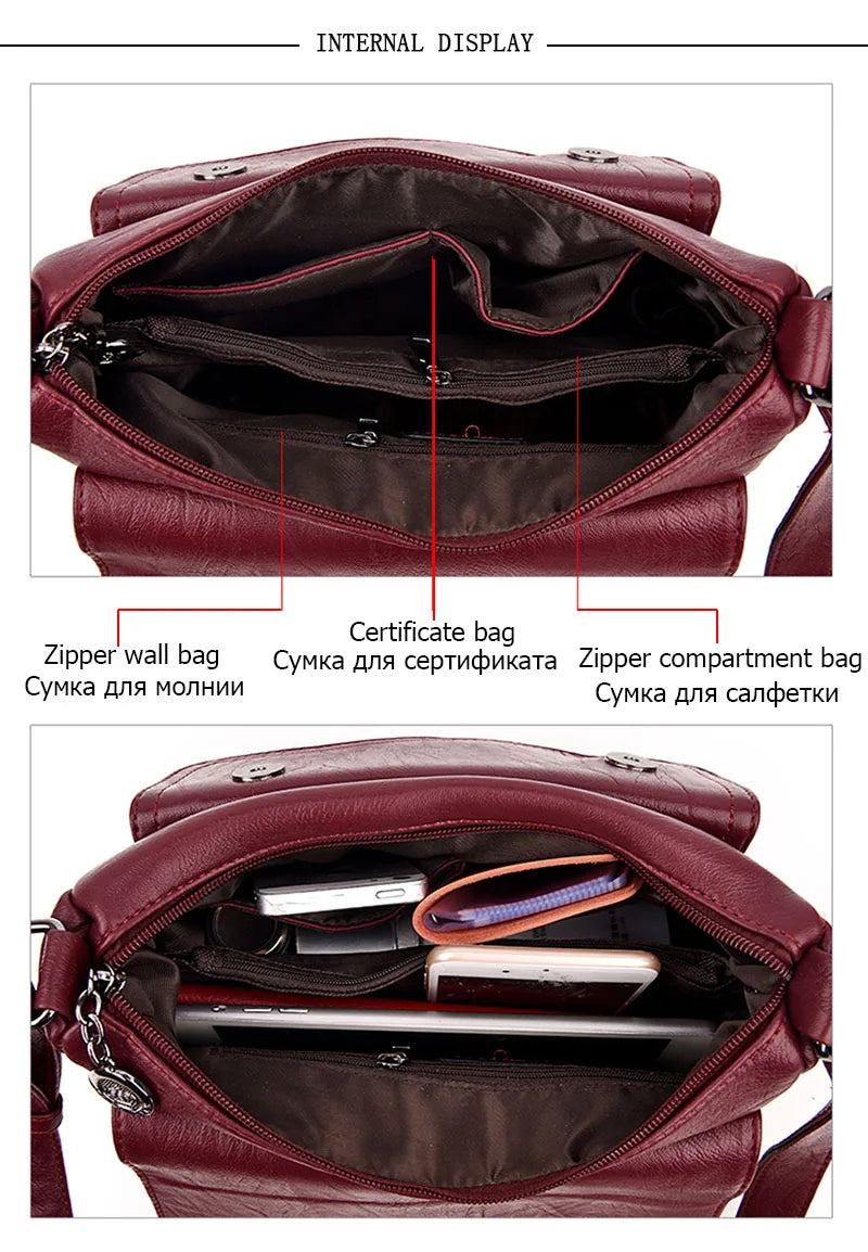 2023 Fashion Soft Leather Shoulder Bags Luxury Women Handbags Designer Brand Casual Crossbody Bags For Women Sac a Main Female