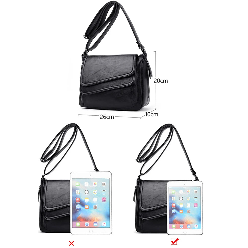 2023 Fashion Soft Leather Shoulder Bags Luxury Women Handbags Designer Brand Casual Crossbody Bags For Women Sac a Main Female