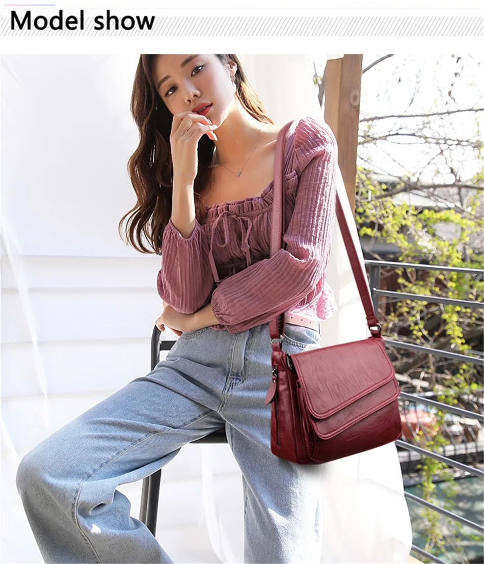 2023 Fashion Soft Leather Shoulder Bags Luxury Women Handbags Designer Brand Casual Crossbody Bags For Women Sac a Main Female