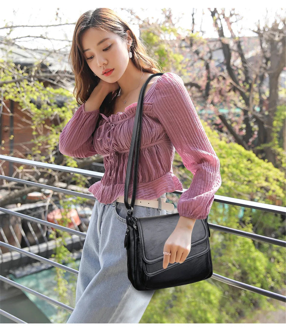 2023 Fashion Soft Leather Shoulder Bags Luxury Women Handbags Designer Brand Casual Crossbody Bags For Women Sac a Main Female