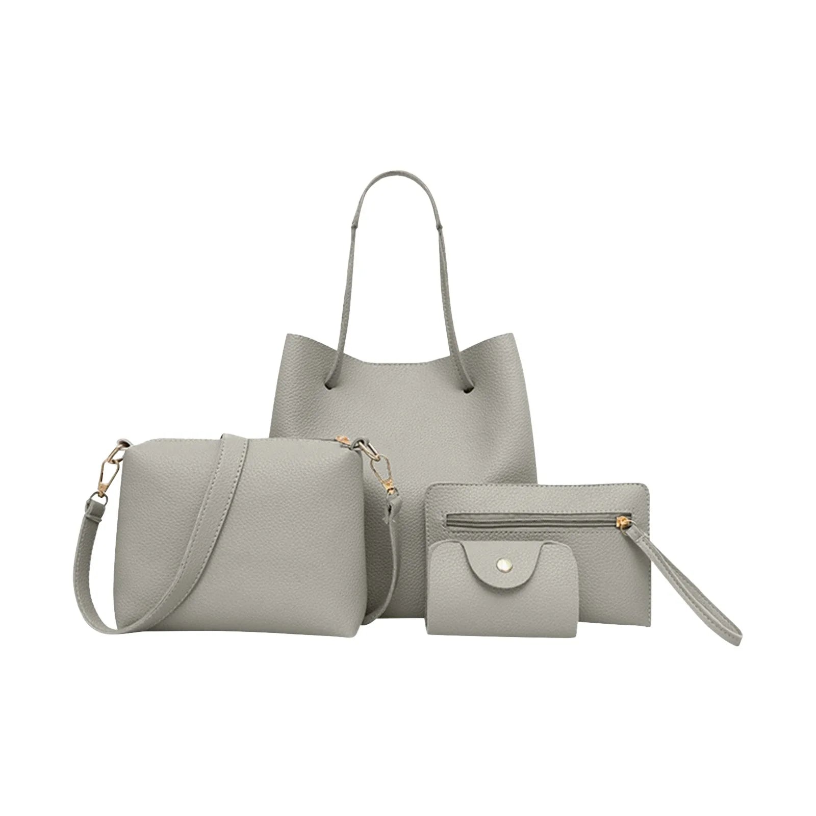 4pcs Women Lady Fashion Handbag Shoulder Bags Tote Purse Messenger Satchel Set Bag Crossbody Card Case Holder Wallet For Girls